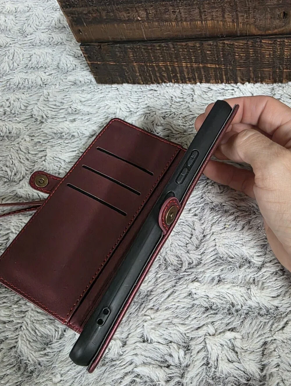 Defencase Samsung Galaxy A54 5G Wallet Phone Case Red with Strap